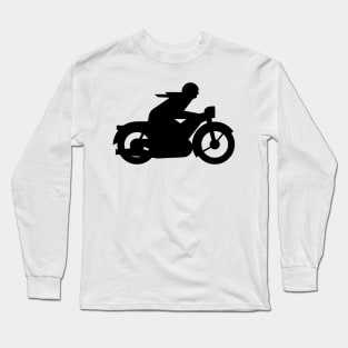 AWO Motorcycle Rider Silhouette (black) Long Sleeve T-Shirt